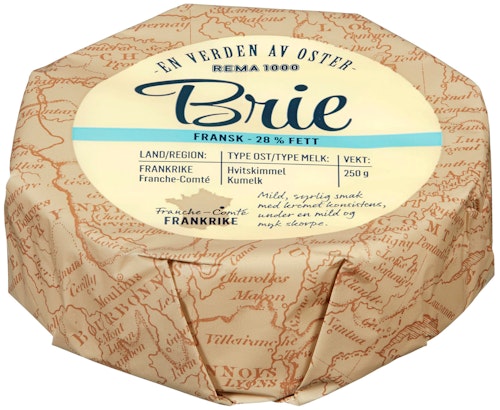 Bilde: © REMA 1000 / Kolonial.no REMA 1000 Fransk Brie 28% Fett, 250 g