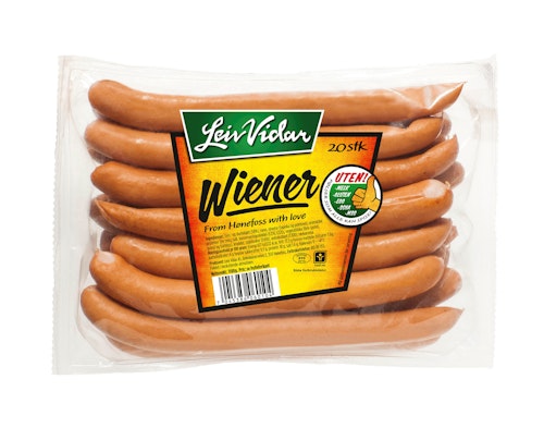 Bilde: © Leiv Vidar / Oda Leiv Vidar Wienerpølser 20 stk, 1,1 kg