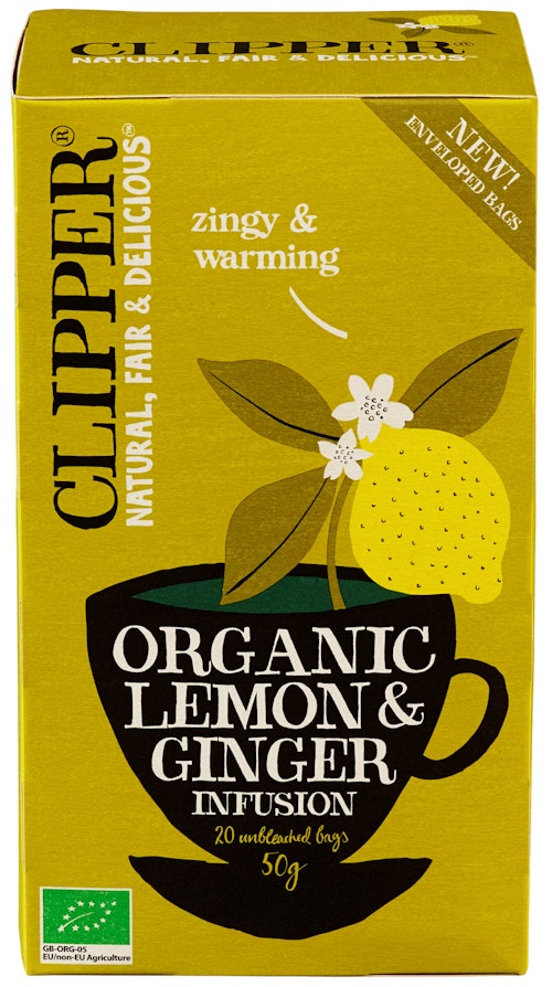 Bilde: © Clipper / Oda Clipper Te Lemon & Ginger Økologisk, 20 stk