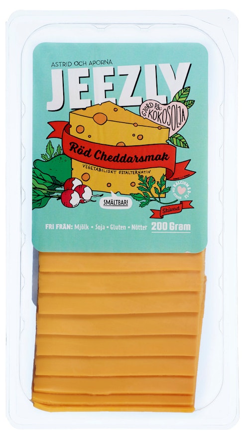 Bilde: © Astrid & Aporna / Kolonial.no Astrid & Aporna Jezzly Skivet Cheddar Melkefri, 200 g