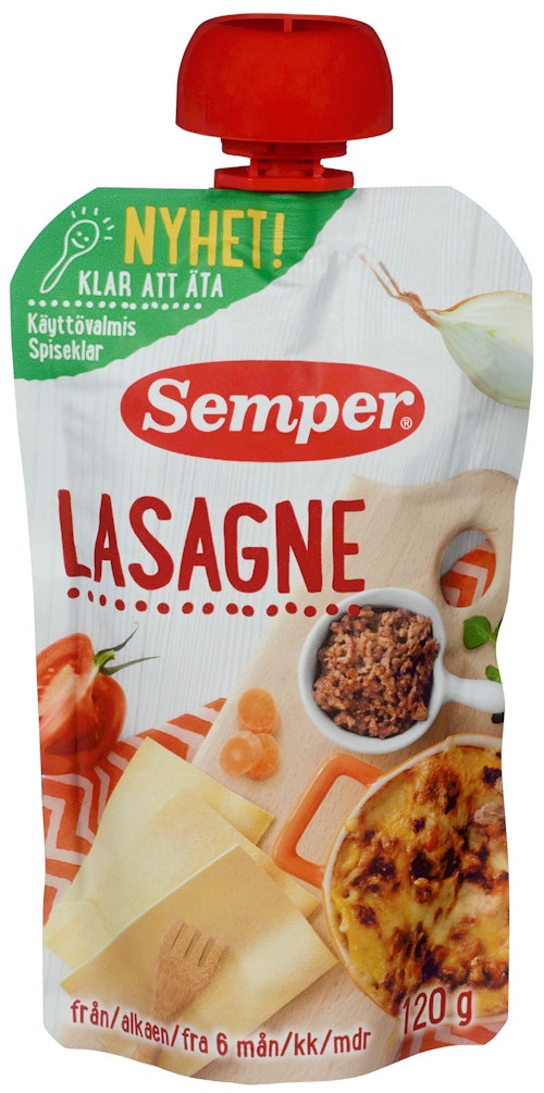 Bilde: © Semper / Kolonial.no Semper Lasagne Spiseklar Fra 6 mnd, 120 g