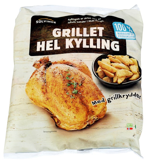 Bilde: © Solvinge / Kolonial.no Solvinge Hel Grillet Kylling ca. 1,2 kg