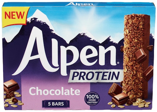 Bilde: © Alpen / Kolonial.no Alpen Alpen Bar Protein Chocolate, 5 stk, 170 g