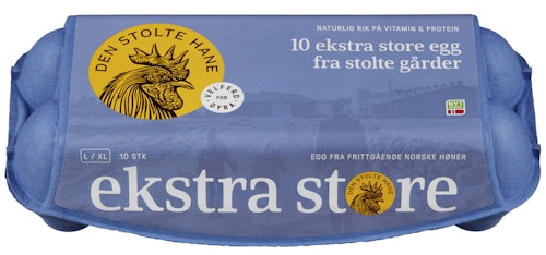 Den Stolte Hane Egg Fra Frittgående Høner Str L / XL, 10 stk