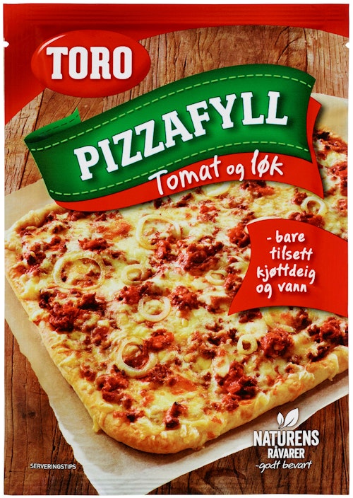 Bilde: © Toro / Kolonial.no Toro Pizzafyll m/Tomat og Løk 52 g