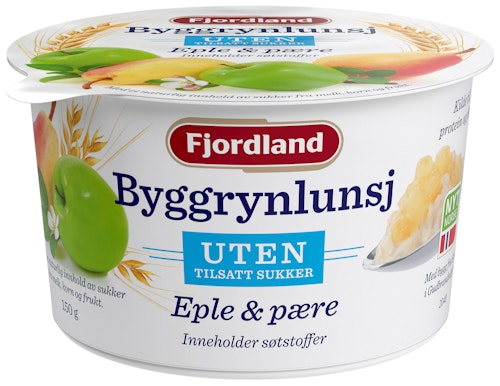 Bilde: © Fjordland / Kolonial.no Fjordland Byggrynslunsj UTEN Med Eple & Pære, 150 g