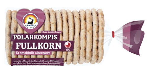 Bilde: © Polarbrød / Oda Polarbrød Fullkorn Polarkompis 16 Stk, 600 g