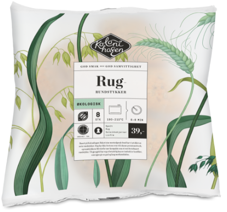 Bilde: © Kolonihagen / Kolonial.no Kolonihagen Rundstykker Rug Økologisk, 8x70g, 560 g
