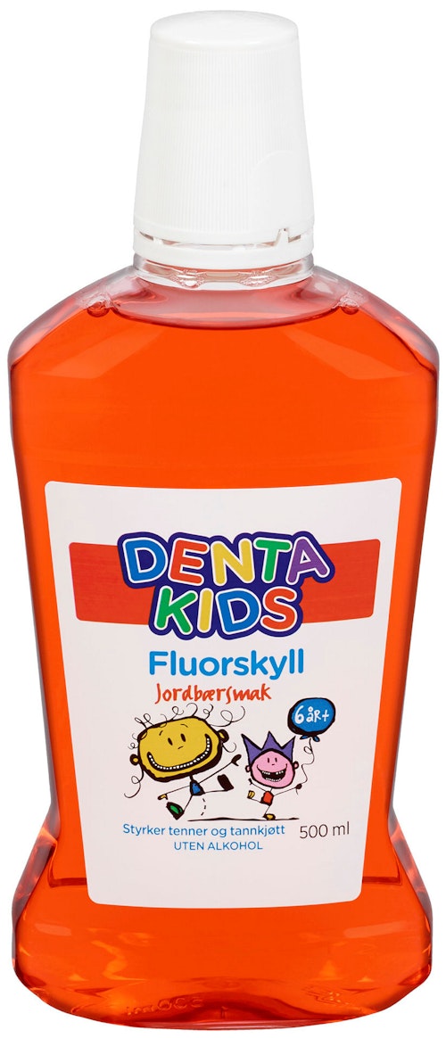 Bilde: © Denta Kids / Oda Denta Kids Fluorskyll Jordbærsmak 500 ml