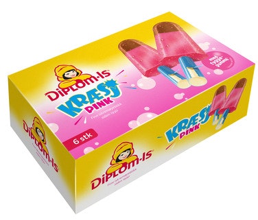 Bilde: © Diplom-Is / Oda Diplom-Is Kræsj Pink 6 stk