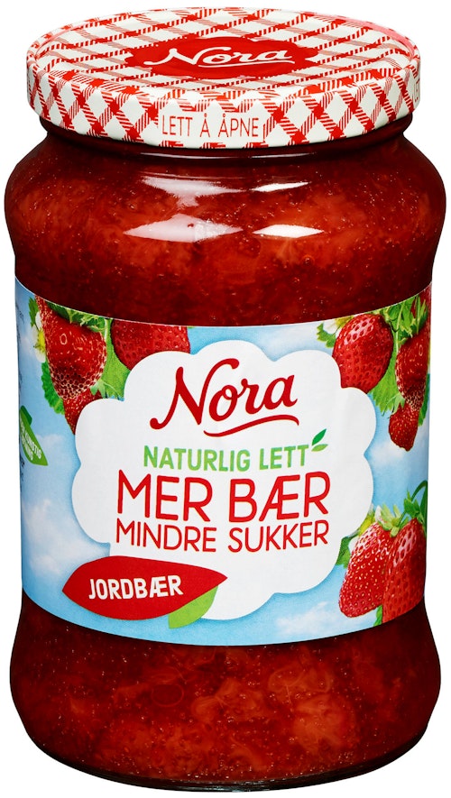Bilde: © Nora / Kolonial.no Nora Jordbærsyltetøy Lett, 535 g