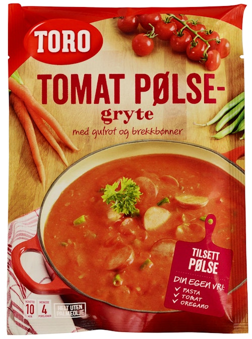 Bilde: © Toro / Kolonial.no Toro Tomat Pølsegryte 108 g