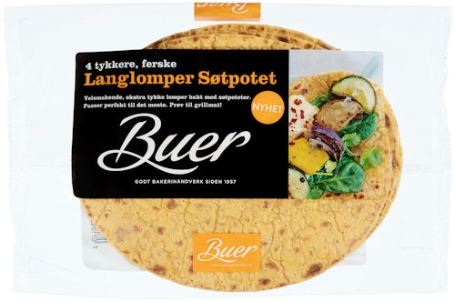 Bilde: © Buer / Kolonial.no Buer Langlompe Søtpotet 4 stk