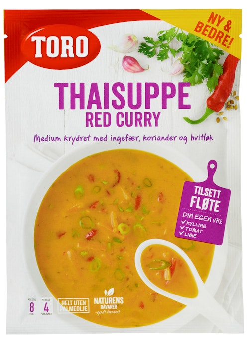 Bilde: © Toro / Kolonial.no Toro Thaisuppe Red Curry 84 g