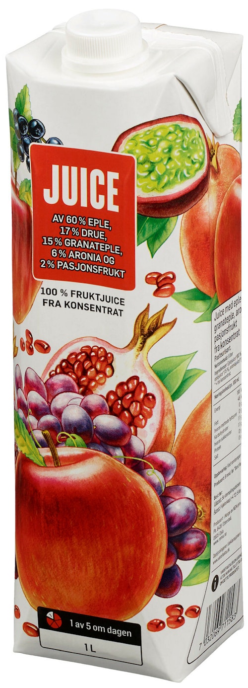Bilde: © REMA 1000 / Kolonial.no REMA 1000 Juice Med Granateple & Drue 1 l