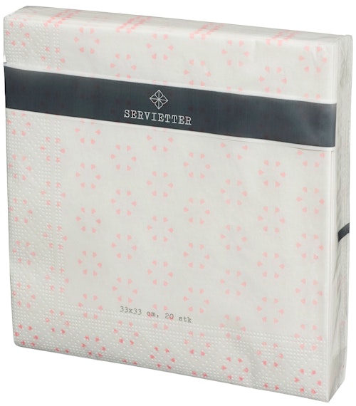 Bilde: © REMA 1000 / Kolonial.no REMA 1000 Servietter med Rosa Prikkeblomster 33 x 33cm, 20 stk