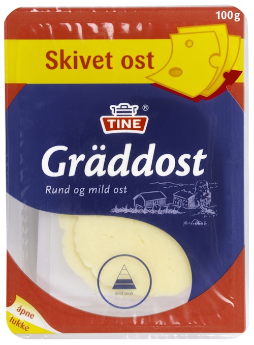 Bilde: © Tine / Kolonial.no Tine Gräddost i Skiver 100 g