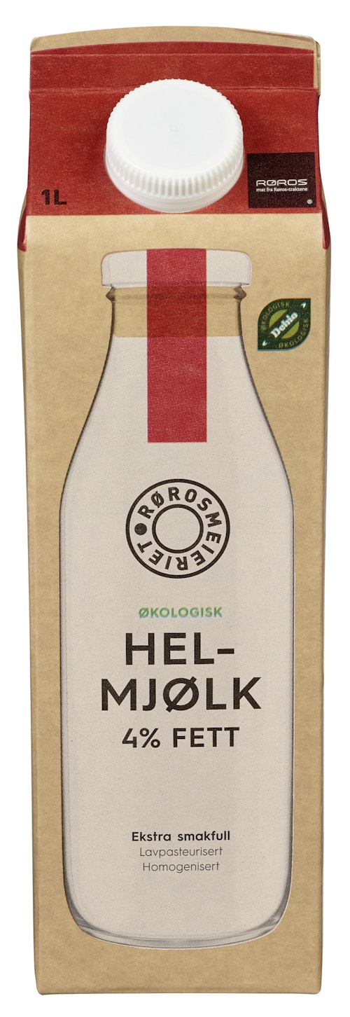 Bilde: © Rørosmeieriet / Oda Rørosmeieriet Rørosmjølk Hel Økologisk 4,0% Fett, 1 l