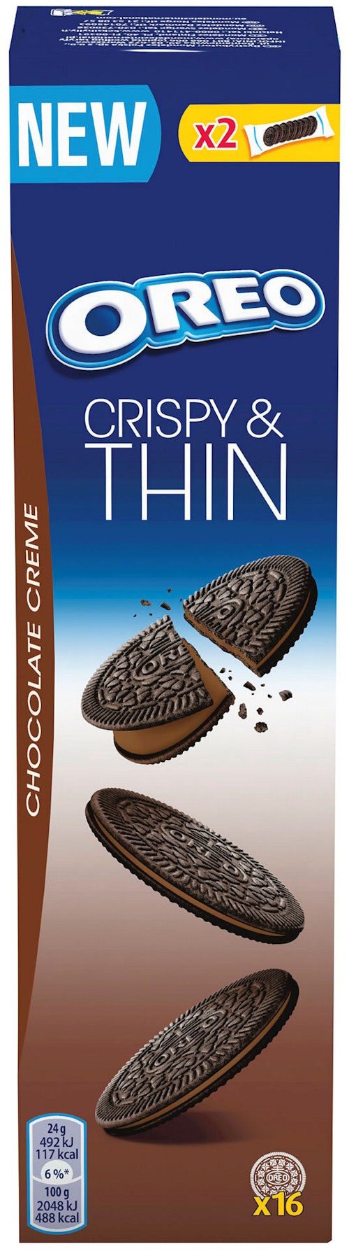Bilde: © Oreo / Kolonial.no Oreo Oreo Crispy & Thin Sjokolade 96 g