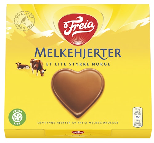 Bilde: © Freia / Kolonial.no Freia Melkesjokolade Hjerter 130 g