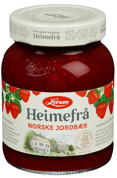 Bilde: © Lerum / Kolonial.no Lerum Jordbær Heimefrå 360 g