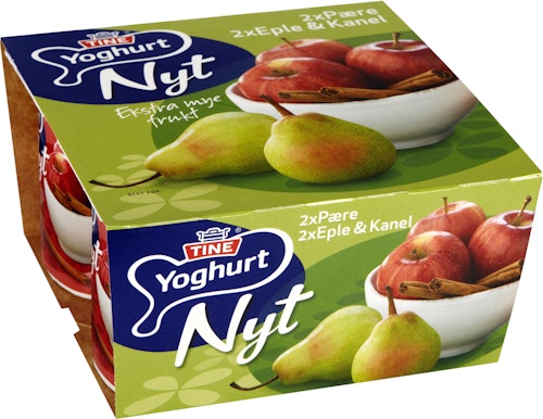 Bilde: © Tine / Kolonial.no Tine Yoghurt Nyt Pære og Eple, 4x125g, 500 g