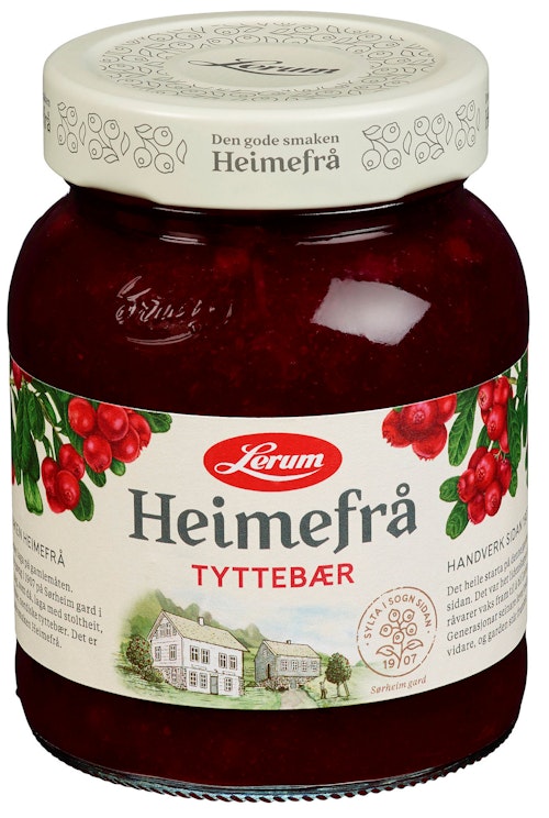 Bilde: © Lerum / Kolonial.no Lerum Tyttebær Heimefrå 390 g
