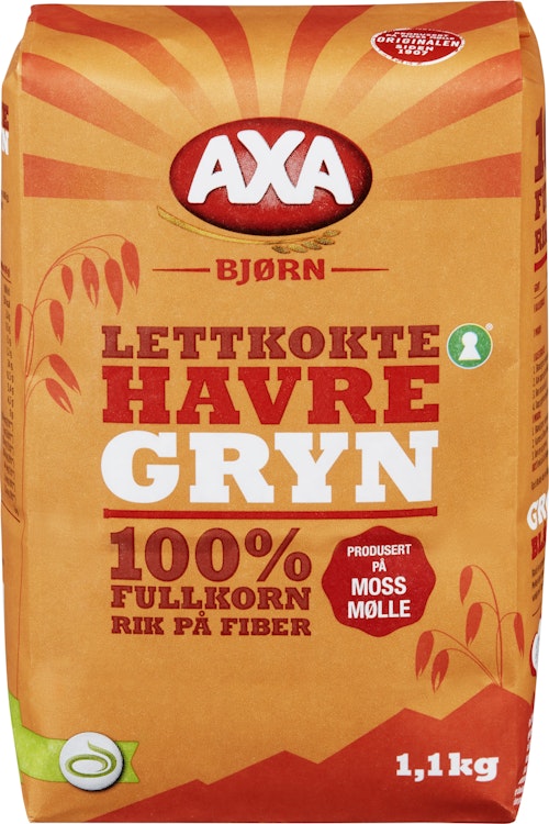 Bilde: © AXA / Oda AXA Bjørn Havregryn Lettkokte, Original, 1,1 kg