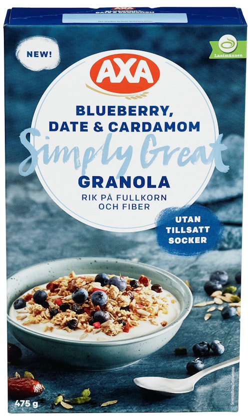 Bilde: © AXA / Oda AXA Granola Blåbær Dadler 475 g