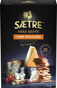 Bilde: © Sætre / Oda Sætre Sætres Beste Tynne Speltkjeks 100 g