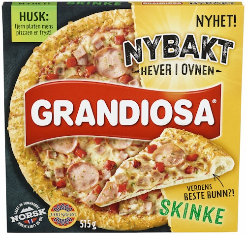 Bilde: © Grandiosa / Kolonial.no Grandiosa Grandiosa Nybakt Skinke Pizza 515 g