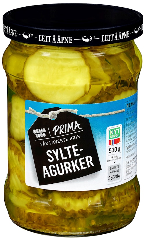 Bilde: © REMA 1000 / Kolonial.no REMA 1000 Sylteagurker 530 g