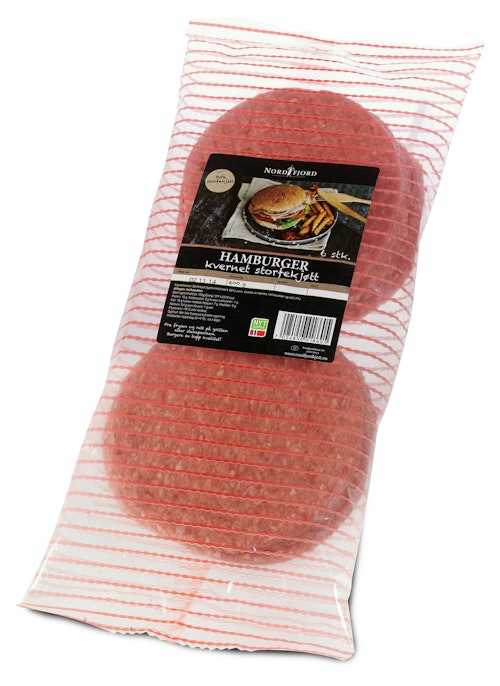 Bilde: © Nordfjord / Kolonial.no Nordfjord Hamburgere 6 stk, 600 g