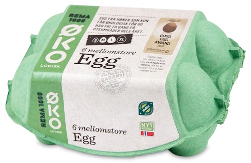 Bilde: © Solvinge / Kolonial.no Solvinge Økologiske Egg Str S/M/L, 6 stk