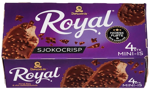 Bilde: © Diplom-Is / Kolonial.no Diplom-Is Royal Sjokocrisp Mini 4 stk