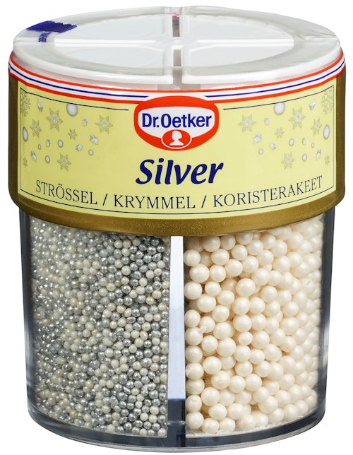 Bilde: © Dr. Oetker / Oda Dr. Oetker Kakepynt Silver 4 kammer, 85 g