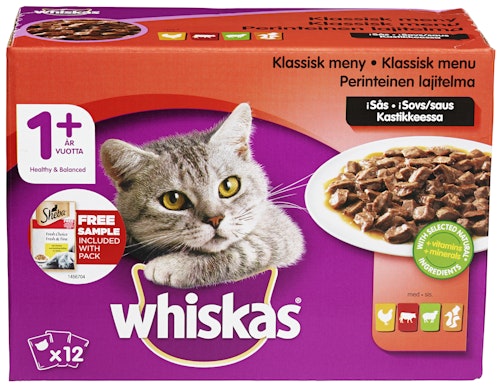 Bilde: © Whiskas / Oda Whiskas Kjøttmeny i Saus 12x100g, 1,2 kg