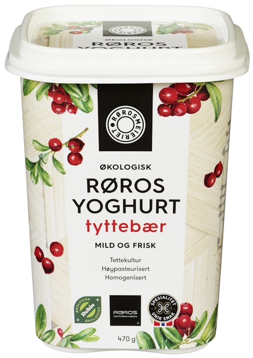 Bilde: © Rørosmeieriet / Oda Rørosmeieriet Økologisk Rørosyoghurt Tyttebær