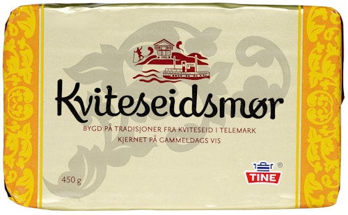 Bilde: © Tine / Kolonial.no Tine Kviteseidsmør 450 g