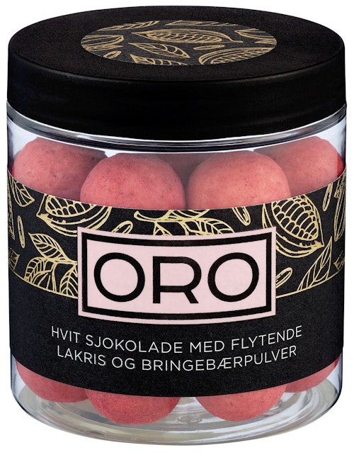Bilde: © ORO / Kolonial.no ORO Sjokoladekuler Lakris & Bringebær 140 g