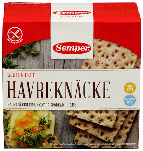 Bilde: © Semper / Kolonial.no Semper Havreknekkebrød Glutenfri, 215 g