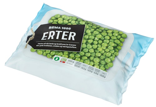 Bilde: © REMA 1000 / Kolonial.no REMA 1000 Erter 350 g