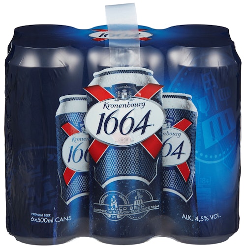 Bilde: © Kronenbourg / Kolonial.no Kronenbourg Kronenbourgh 1664 Lager 6 x 0,5l, 3 l
