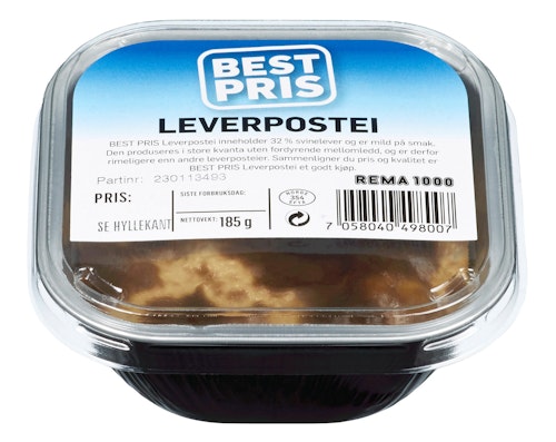 Bilde: © Prima / Kolonial.no Prima Leverpostei 185 g