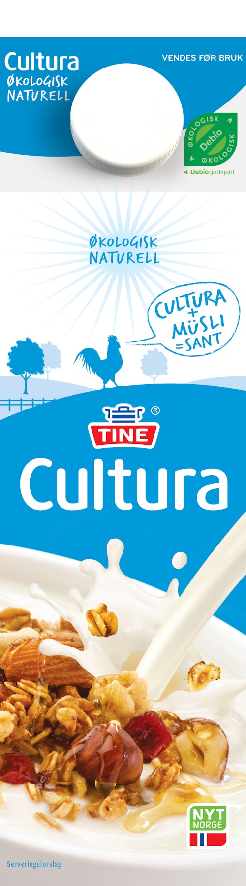 Bilde: © Tine / Kolonial.no Tine Cultura Økologisk Naturell 1 l