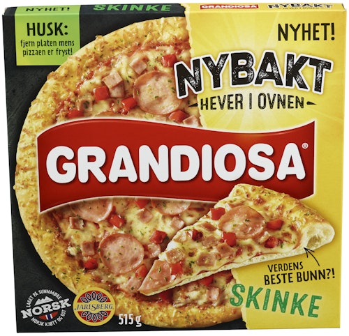 Bilde: © Grandiosa / Kolonial.no Grandiosa Grandiosa Nybakt Skinke Pizza 515 g