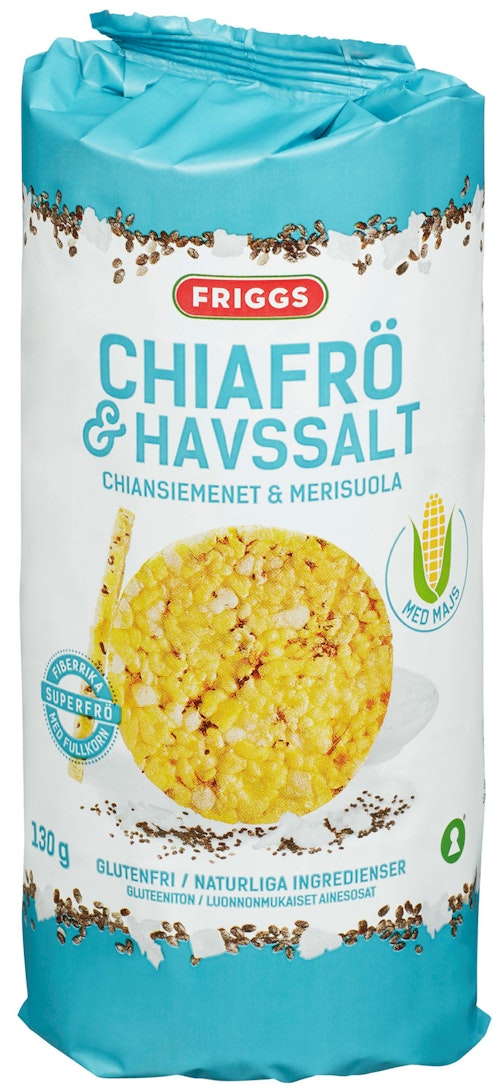 Friggs Maiskaker Chia & Havsalt 130 g