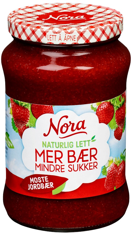 Bilde: © Nora / Kolonial.no Nora Moste Jordbær Lett 530 g