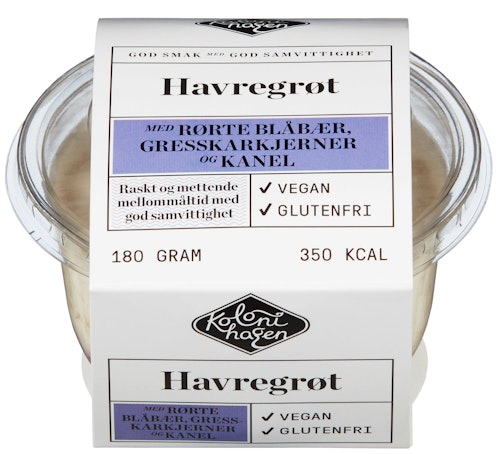Bilde: © Kolonihagen / Kolonial.no Kolonihagen Havregrøt Med Blåbær & Gresskarkjerner 180 g