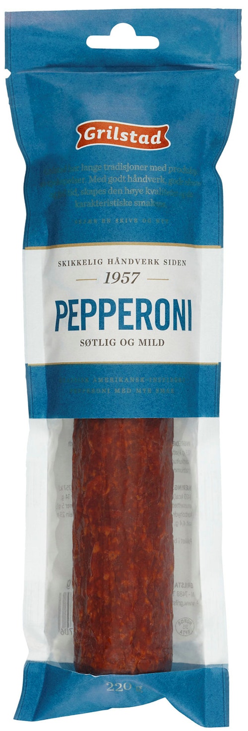 Bilde: © Grilstad / Kolonial.no Grilstad Pepperoni Hel 220 g